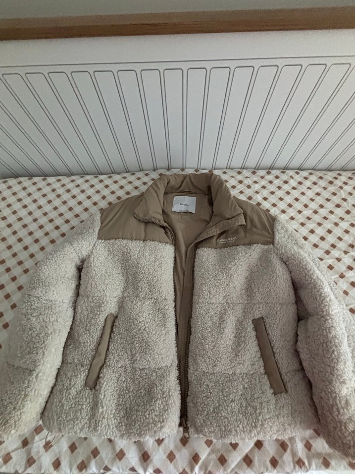 Bej Peluş Detaylı Mont - Görsel 2