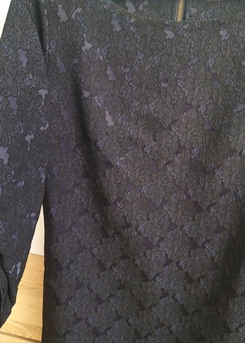 Düğmeli Siyah Midi Kadın Elbise - Görsel 4