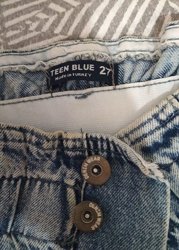 Kadın Mavi Bel Detaylı Normal Paça Kot Pantolon - Görsel 2