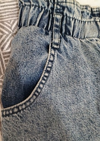 Kadın Mavi Bel Detaylı Normal Paça Kot Pantolon - Görsel 3