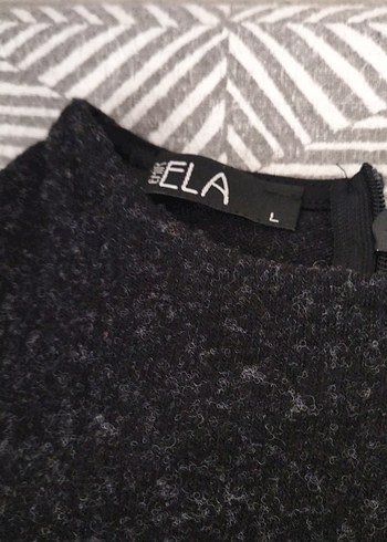 Uzun Kollu Gri Triko Elbise - Görsel 3