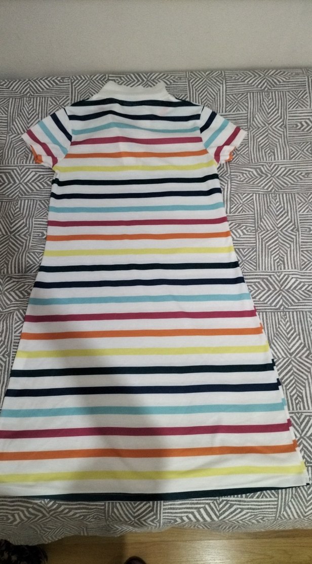 Çizgili Renkli V Yaka Midi Elbise - Görsel 4