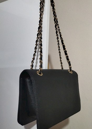 PINKO Zincir Detaylı Siyah Deri Çanta - Görsel 2