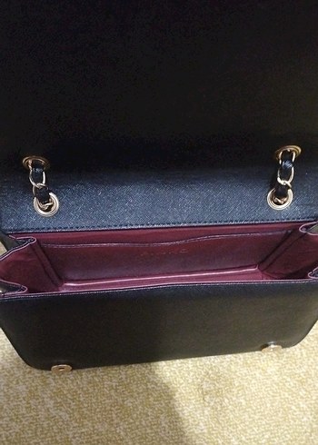 PINKO Zincir Detaylı Siyah Deri Çanta - Görsel 3