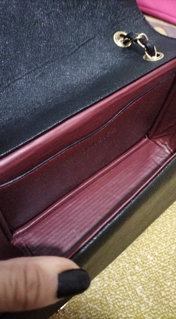 PINKO Zincir Detaylı Siyah Deri Çanta - Görsel 4