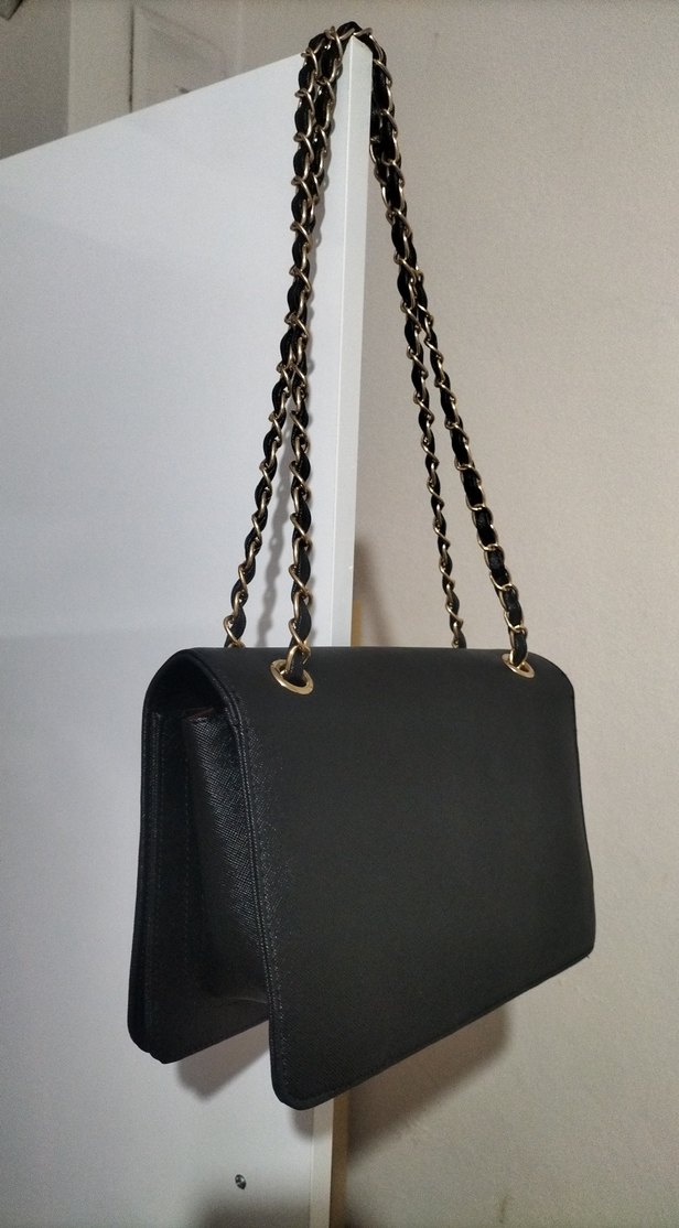 PINKO Zincir Detaylı Siyah Deri Çanta - Görsel 2