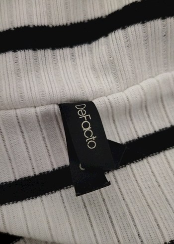 Kadın Beyaz Çizgili Triko Bluz - Görsel 3