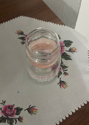 Pembe Dantel Detaylı Cam kavanoz - Görsel 2