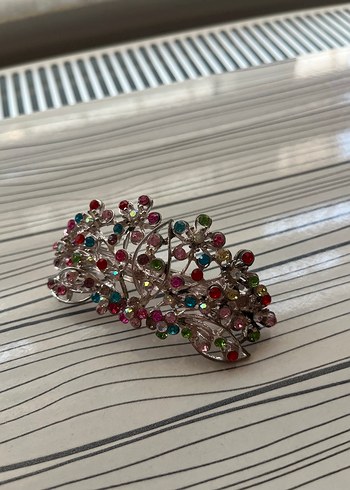 Renkli Boncuklu Metal Saç Tokası - Görsel 2