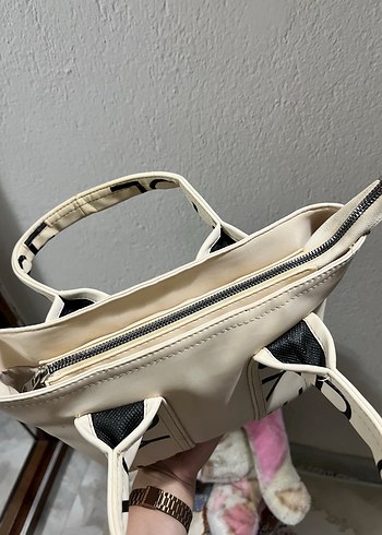 Yazılı orta boy çanta - Görsel 6