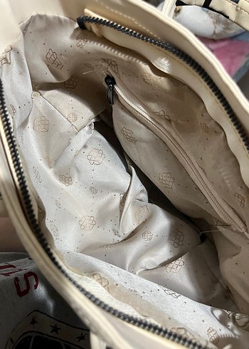 Yazılı orta boy çanta - Görsel 4