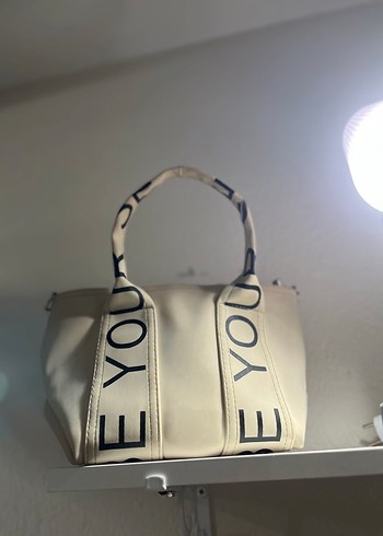 Yazılı orta boy çanta - Görsel 3