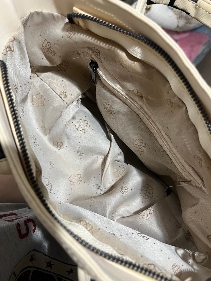 Yazılı orta boy çanta - Görsel 4