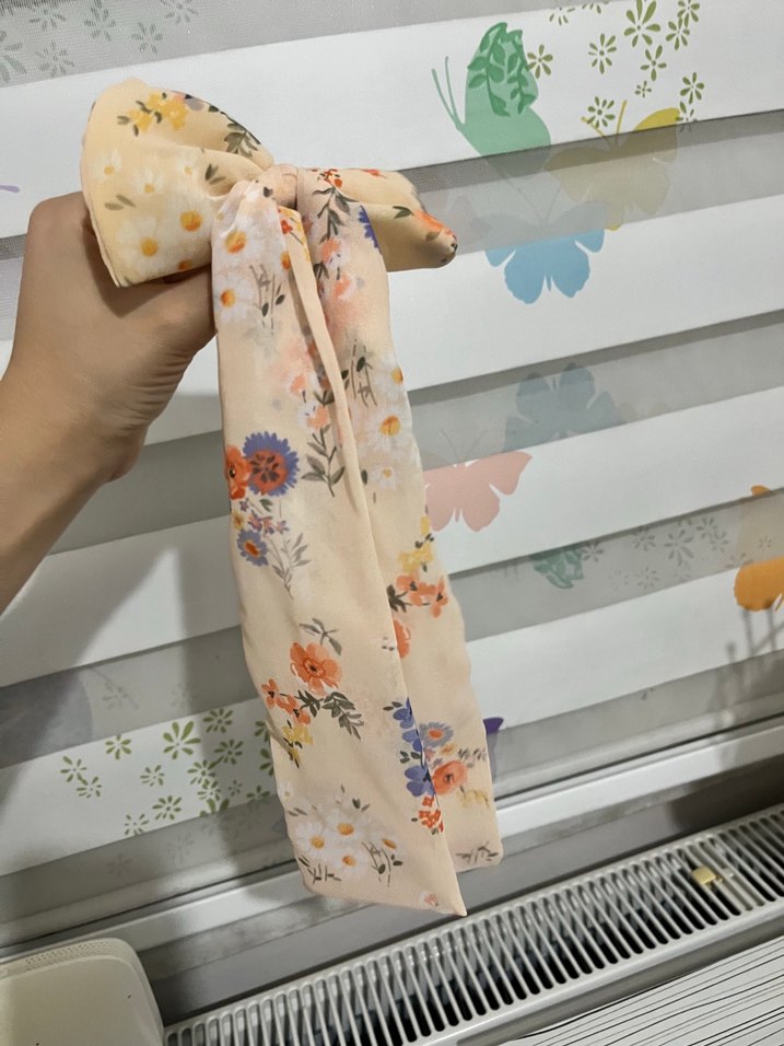 Bohem Tarz Pastel Bej Fiyonk Saç Aksesuarı - Görsel 2