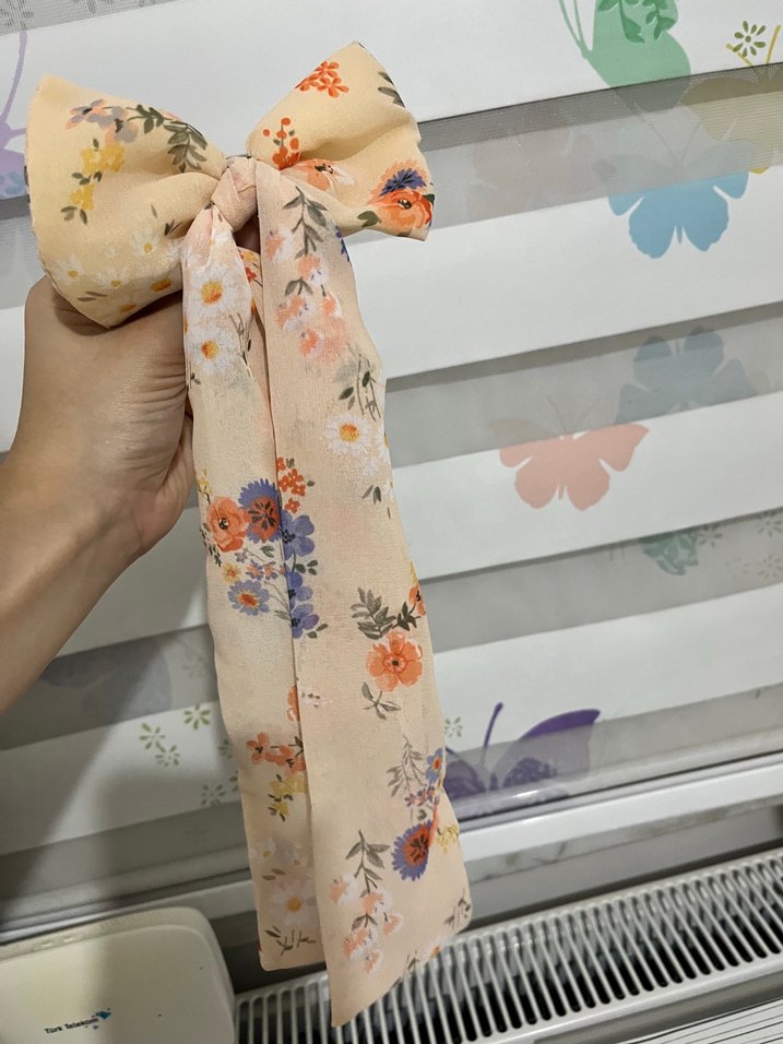 Bohem Tarz Pastel Bej Fiyonk Saç Aksesuarı - Görsel 5