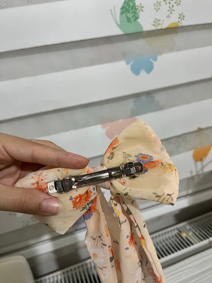 Bohem Tarz Pastel Bej Fiyonk Saç Aksesuarı - Görsel 3