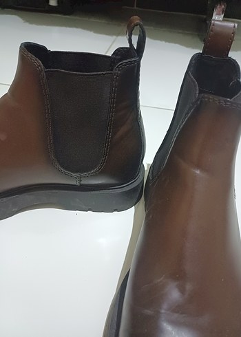 Kahverengi Deri erkek Botu, Tokalı, Kalın Topuklu - Görsel 2