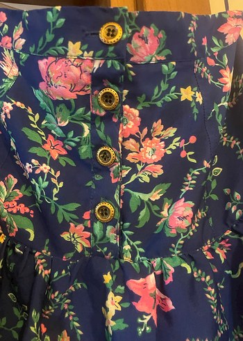 Çiçek Desenli Düğmeli Midi Hamile Etek - Görsel 2