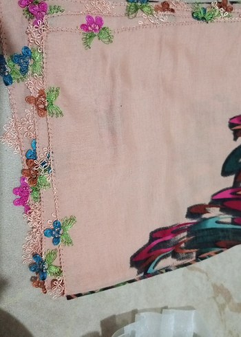 Dantel İşlemeli Çok Renkli Bohem Kadın yazması - Görsel 2