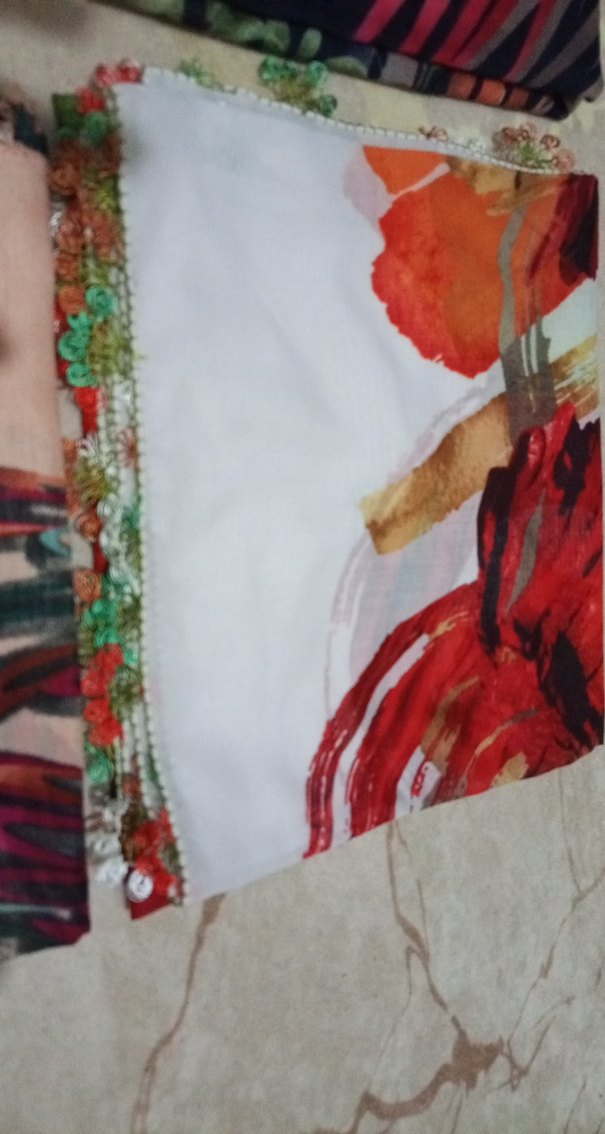 Dantel İşlemeli Çok Renkli Bohem Kadın yazması - Görsel 3