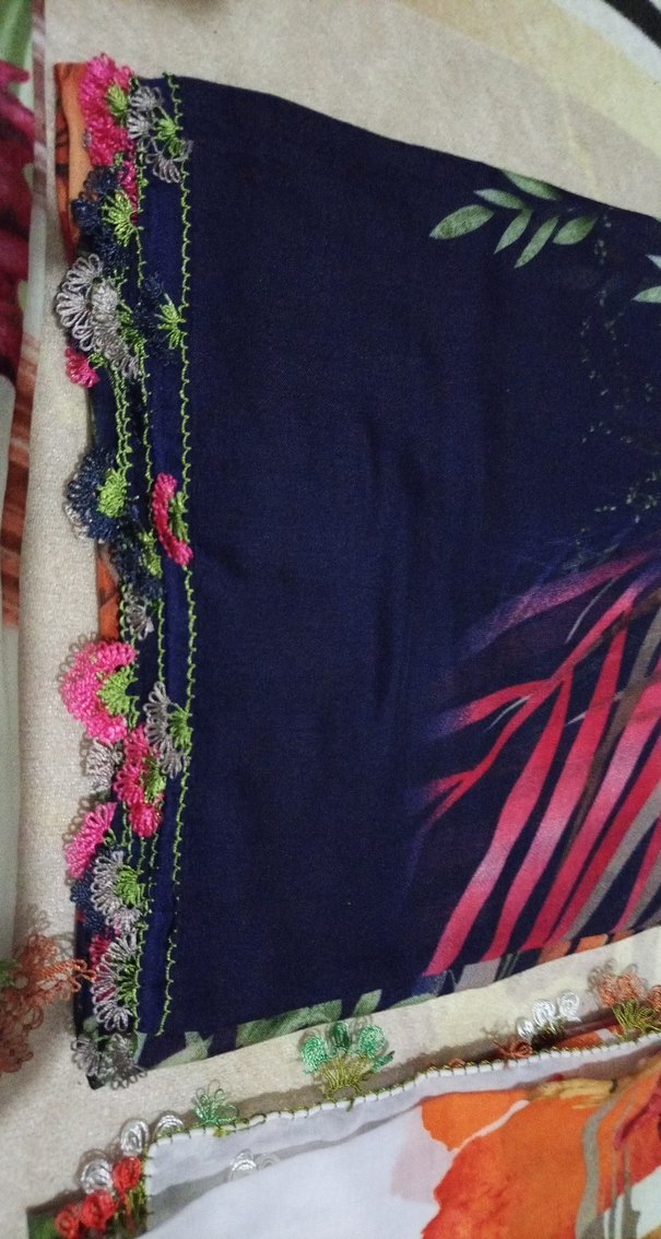 Dantel İşlemeli Çok Renkli Bohem Kadın yazması - Görsel 4