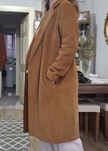 Trençkot kadife ince astarlı