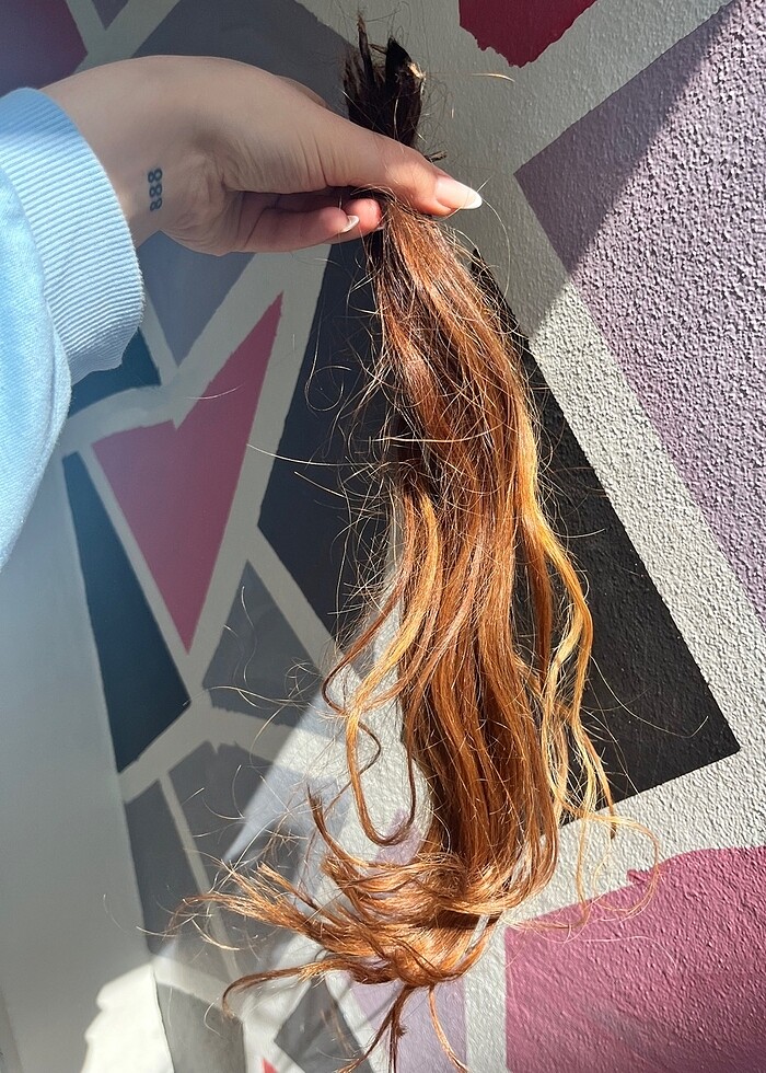 70 cm kahve kaynak saç 100 adet - Görsel 2