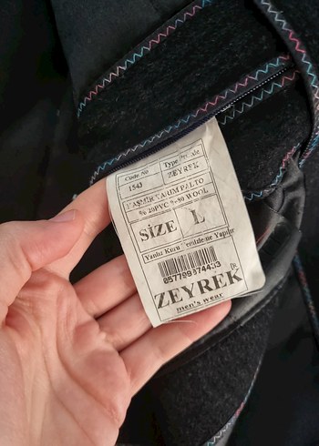 Düğmeli siyah kadife Erkek Uzun kaban - Görsel 5