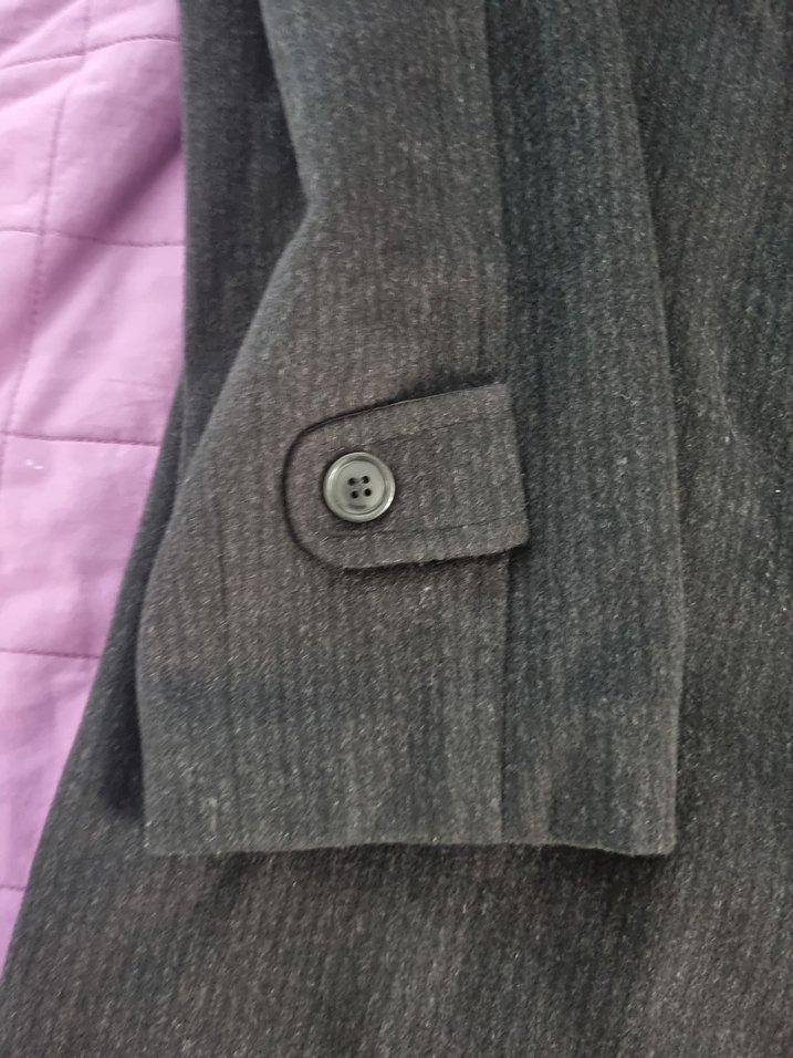 Düğmeli siyah kadife Erkek Uzun kaban - Görsel 2