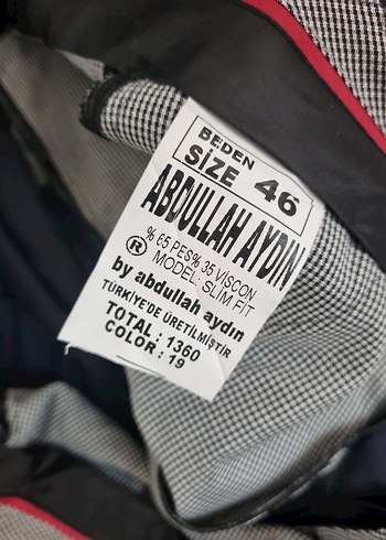 46 Beden siyah Renk Siyah Erkek Pantolon
