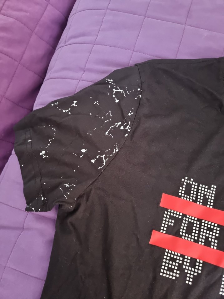 Siyah Baskılı unisex Tişört - Görsel 4