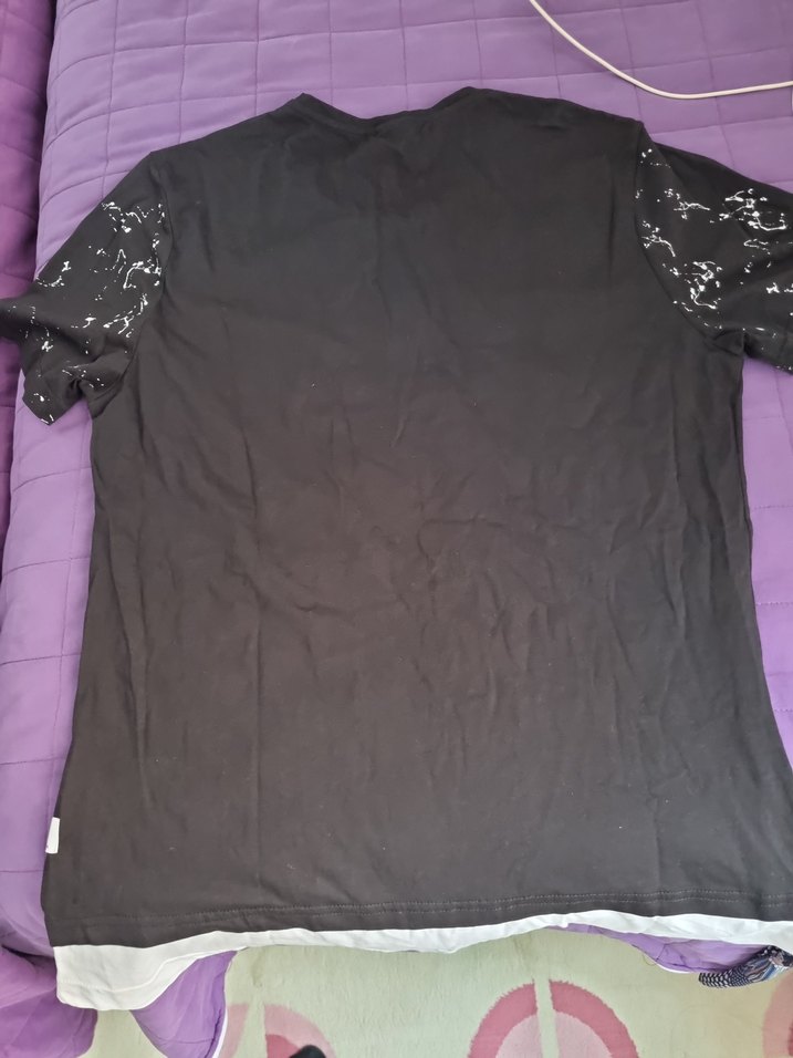 Siyah Baskılı unisex Tişört - Görsel 5