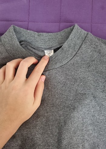 Gri Kadın Oversize Sweatshirt - Görsel 3