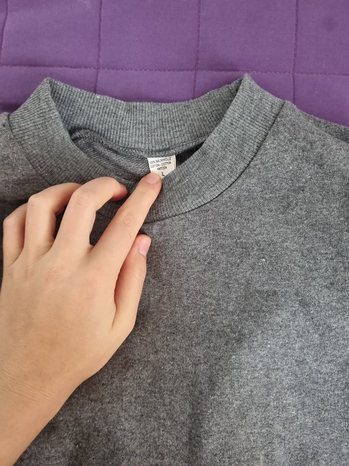 Gri Kadın Oversize Sweatshirt - Görsel 3