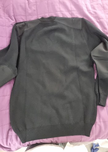 Siyah Triko Erkek Kazak, Uzun Kollu, V Yaka - Görsel 3