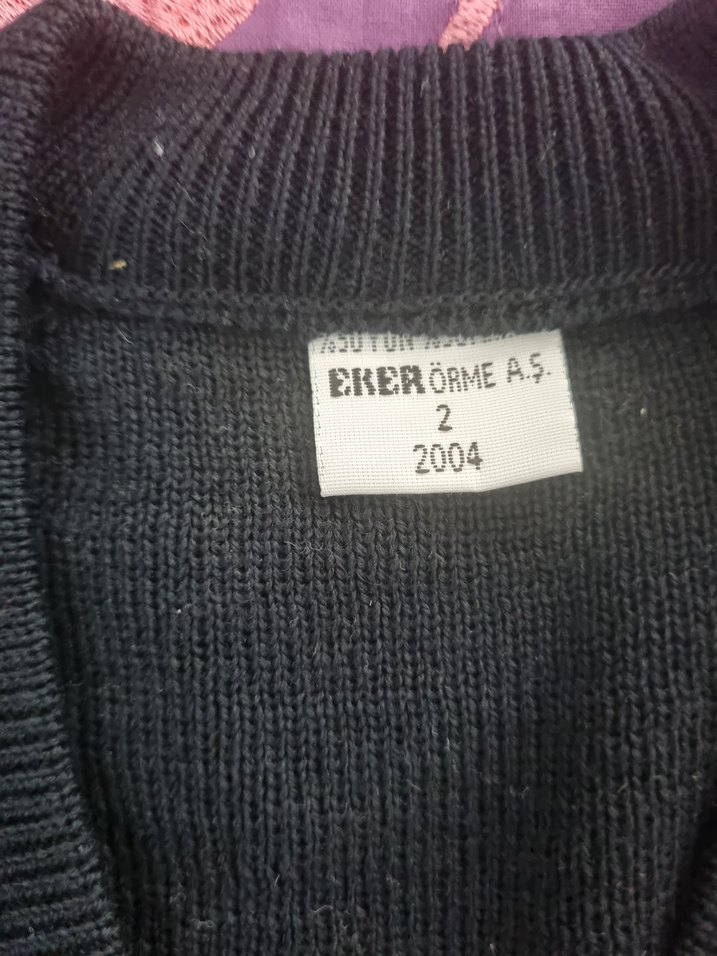 Siyah Triko Erkek Kazak, Uzun Kollu, V Yaka - Görsel 2