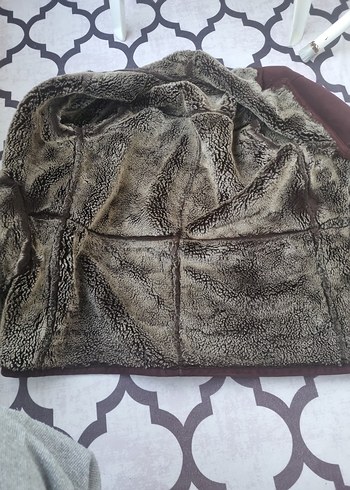 Kürklü Bordo Süet Erkek Kaban - Görsel 5