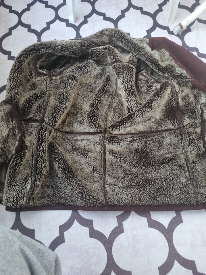 Kürklü Bordo Süet Erkek Kaban - Görsel 5