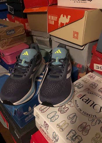 Adidas Mavi Spor Erkek Kosu Ayakkabisi Velcro