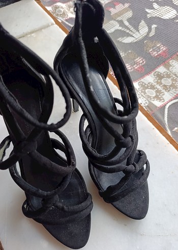39 Beden siyah Renk Kadın Siyah Stiletto Topuklu Gece Ayakkabısı