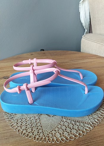 38 Beden mavi Renk Pembe Bohem Stiletto tabanlı plaj sandalet