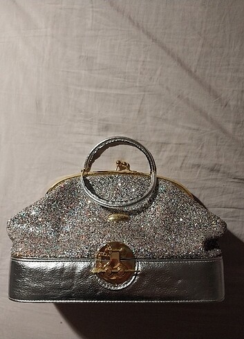 Taşlı gümüs vintage çanta  - Görsel 3