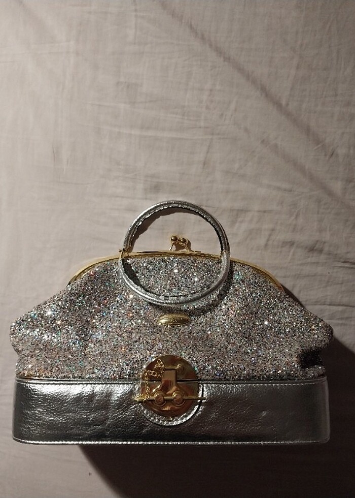 Taşlı gümüs vintage çanta  - Görsel 3