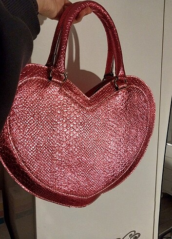 sevgililer günü özel pembe kalpli çanta  - Görsel 2