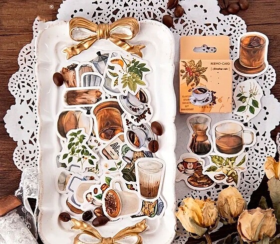 universal Beden Kahve coffee retro vintage scrapbook sticker etiket