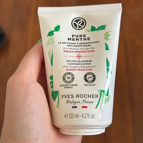Pure menthe peeling etkili yüz yıkama jeli yves rocher