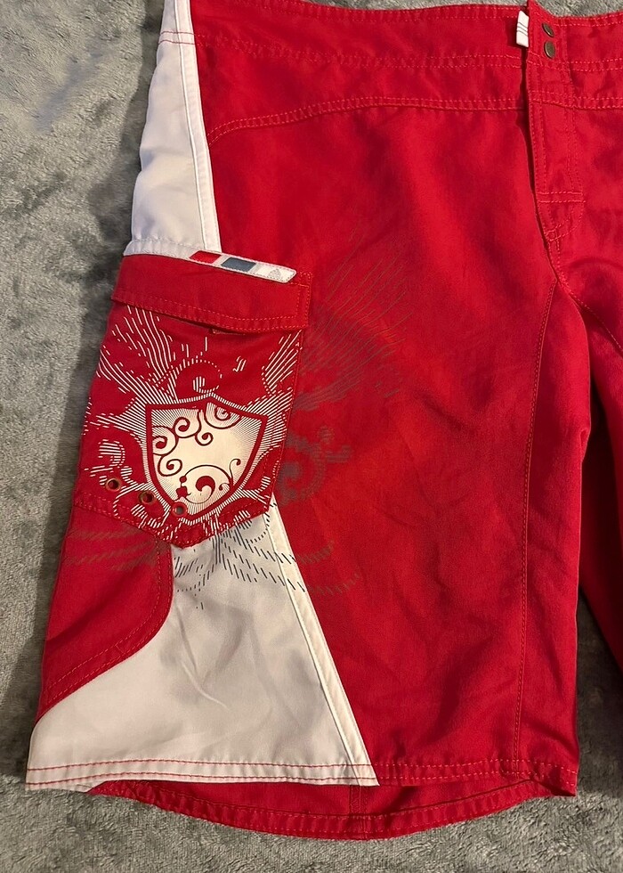 Orijinal adidas içi fileli deniz şortu erkek kırmızı - Görsel 2