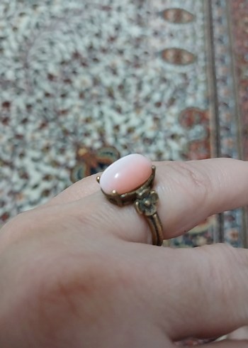  Beden pembe Renk Pembe kuvars taşlı Kadın Yüzük