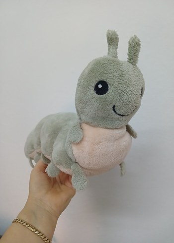 Pastel Gri Peluş Tırtıl Oyuncak