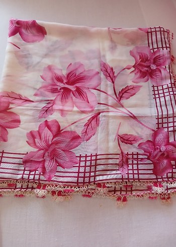 Pembe Vintage Kadın Fuları/eşarp - Görsel 7